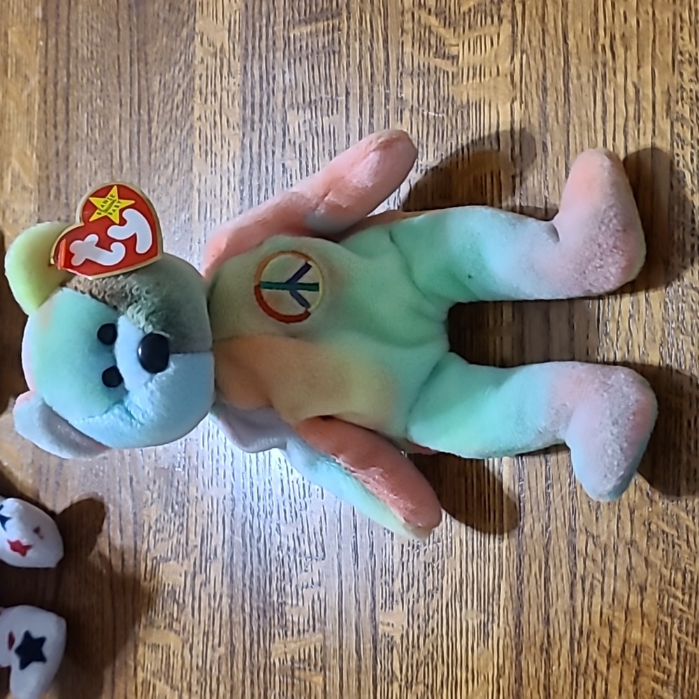 Ty Beanie Baby RARE Peace Bear Tie Dyed Tag  NWT